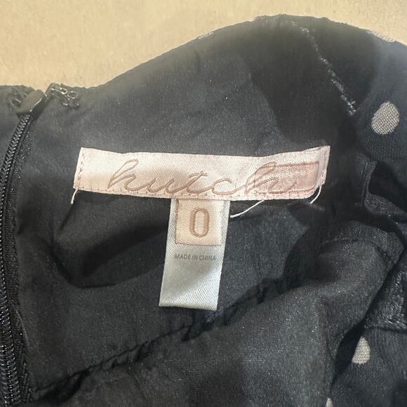 Hutch Black Burnout Velvet Slip Maxi Dress SIZE 0 Polkadot Ruffle Slit Gown $363 - Picture 10 of 12